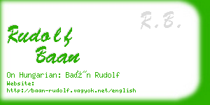 rudolf baan business card